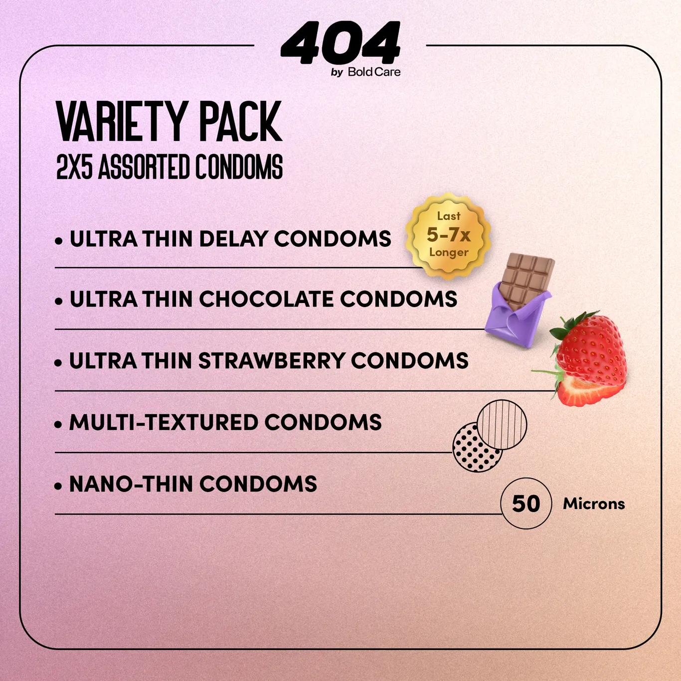 Bold Care 404 Variety Pack condoms - 10 pieces assorted condoms box