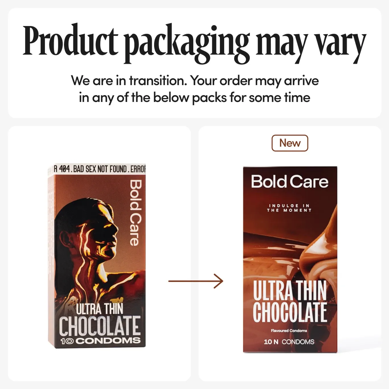 Bold Care Ultra Thin Chocolate Flavored Condoms - 10 pack box