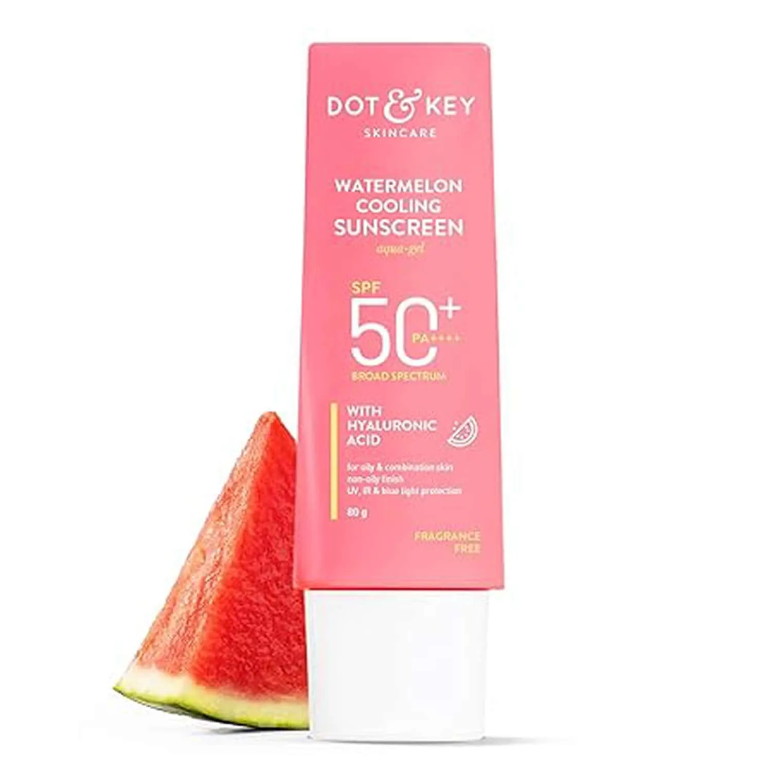 Dot & Key Watermelon Cooling Sunscreen SPF 50 PA+++ tube packaging
