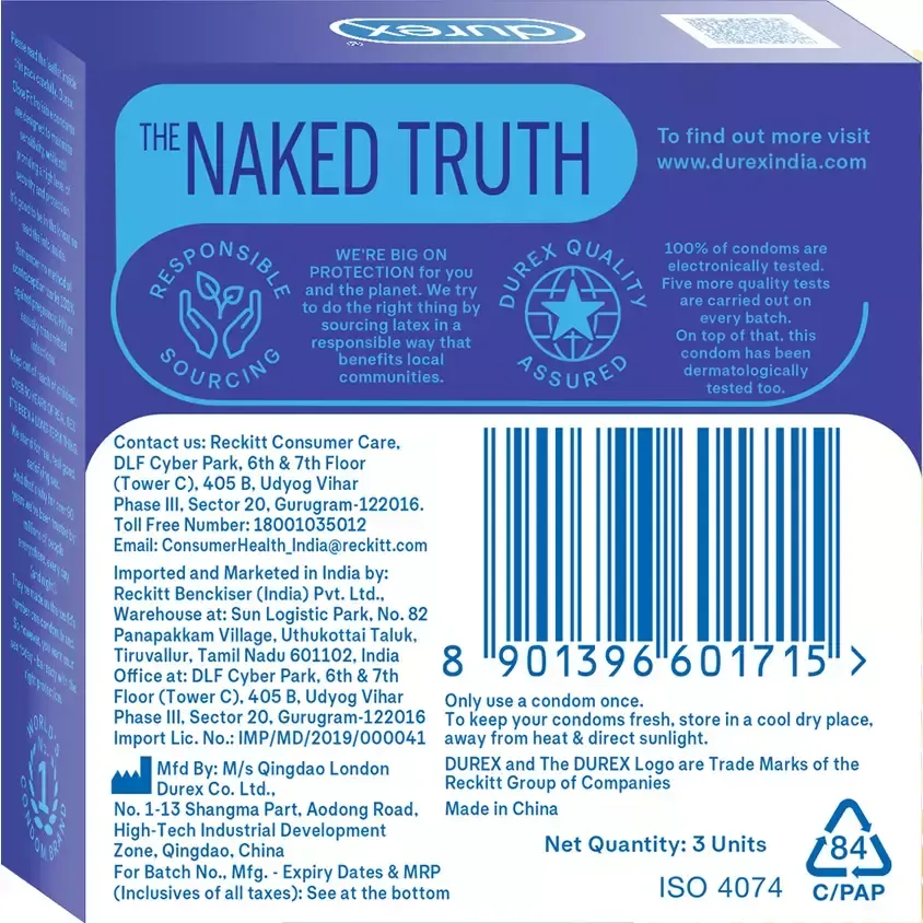 Durex Close Fit Invisible Condoms 3 pcs box