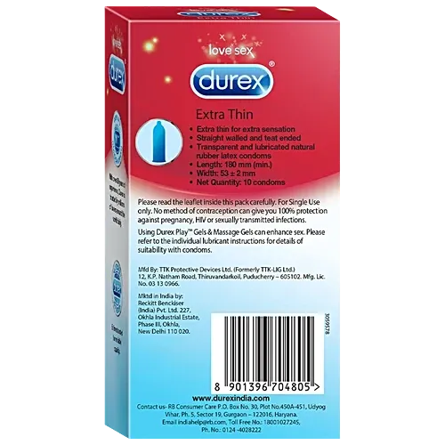 Durex Extra Thin condoms 10 pack box