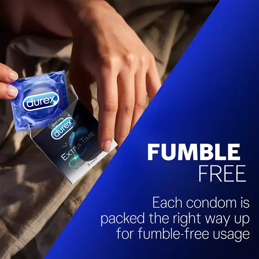 Durex Extra Time condoms 3 pack box