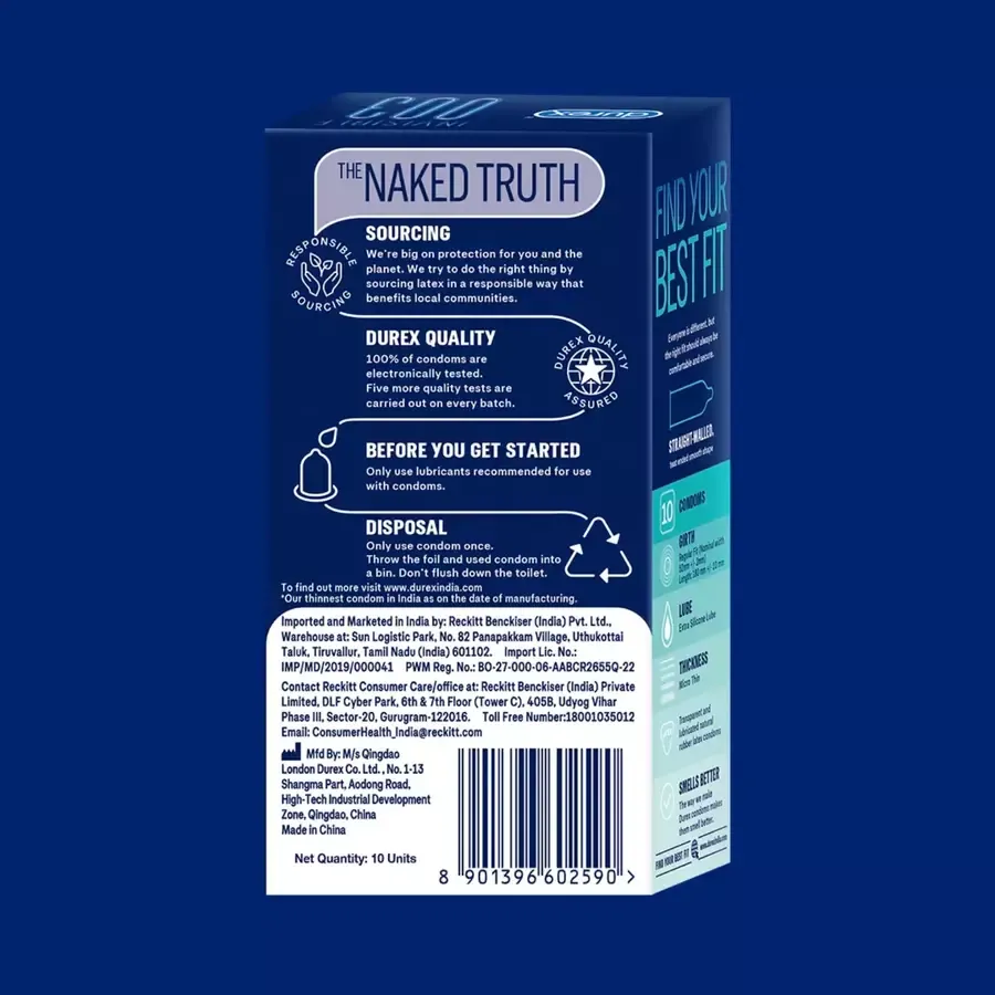 Durex Invisible Super Ultra Thin condoms 10 pack box