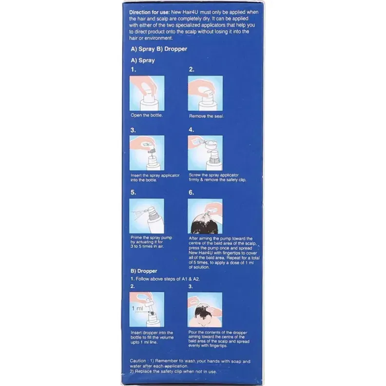 Hair 4U 5% Solution minoxidil topical hair regrowth treatment bottle