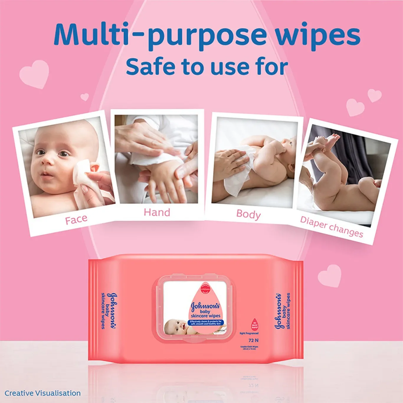 JOHNSON'S Wet Wipes No Alcohol & Soap 3x Moisturizing Lotion 432 Wipes Pack