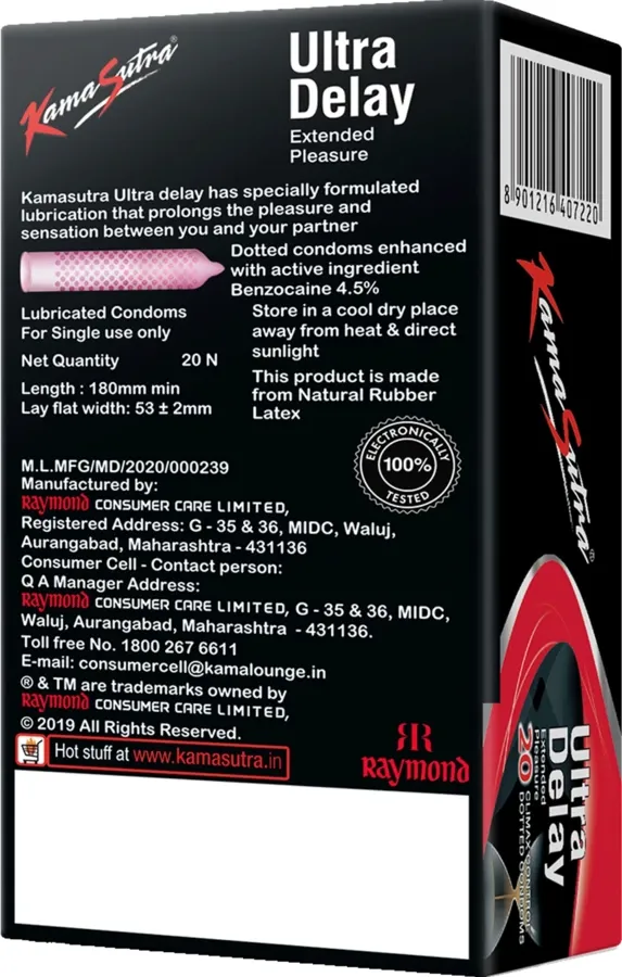 Kamasutra Ultra Delay Condoms 20 pack box