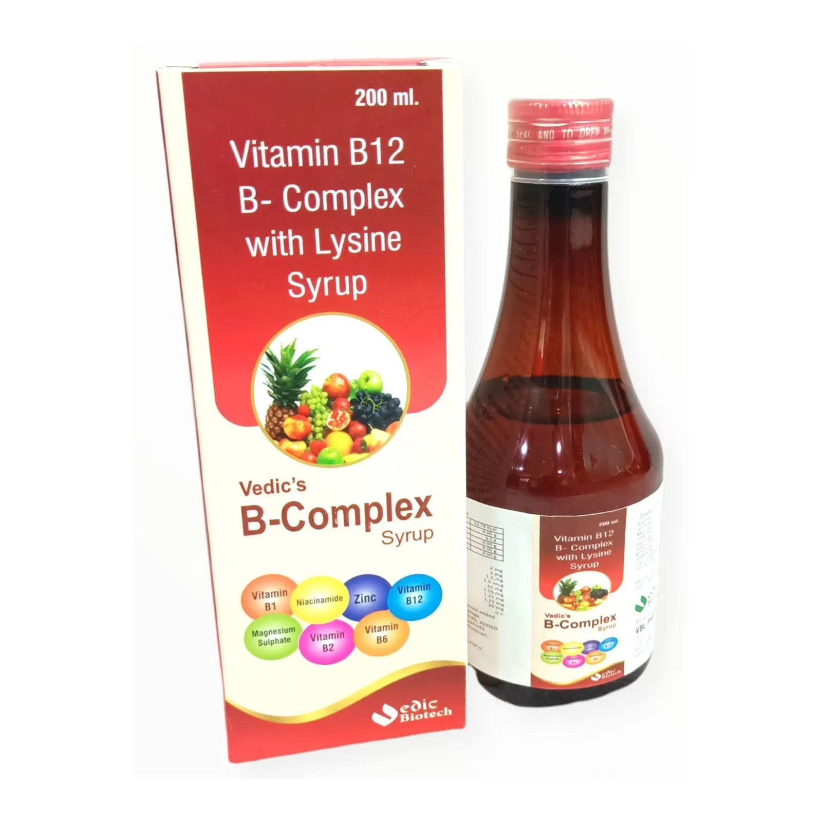 Knoll Healthcare B Complex-L Essential Amino Acids and Vitamins Supplement Syrup 200ml bottle