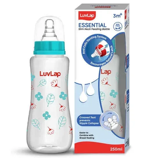 LuvLap Anti-Colic Slim Neck Essential Baby Feeding Bottle for infants