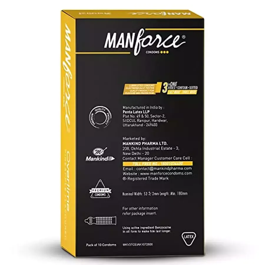 Manforce Overtime Pineapple Flavoured Condoms pack of 10