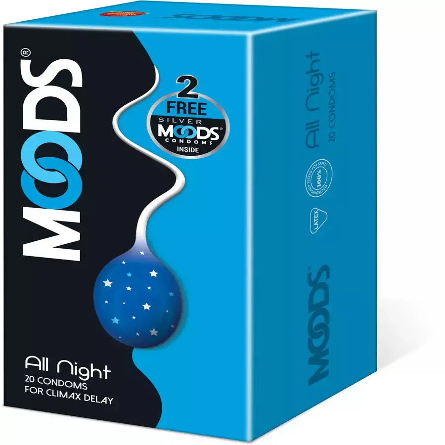 Moods Allnight condoms 20 pack box