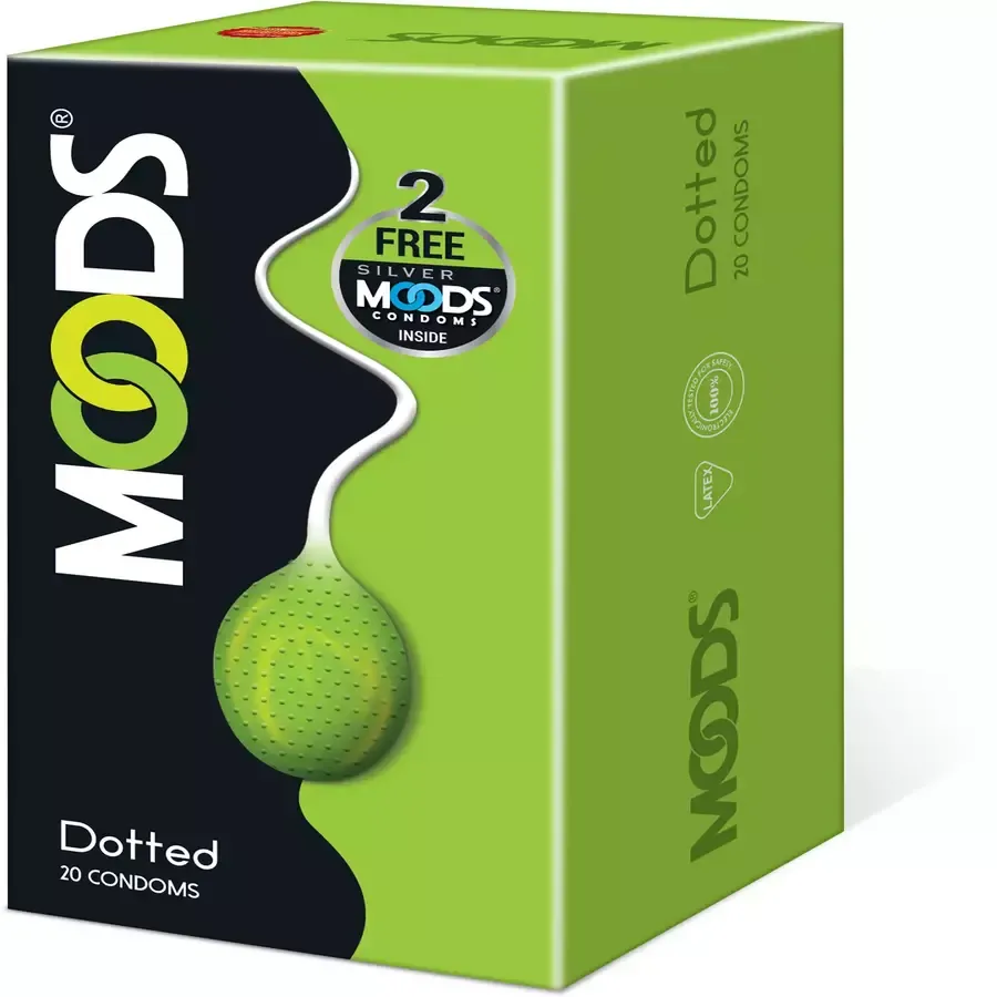 Moods Dotted Condoms 20 pack box