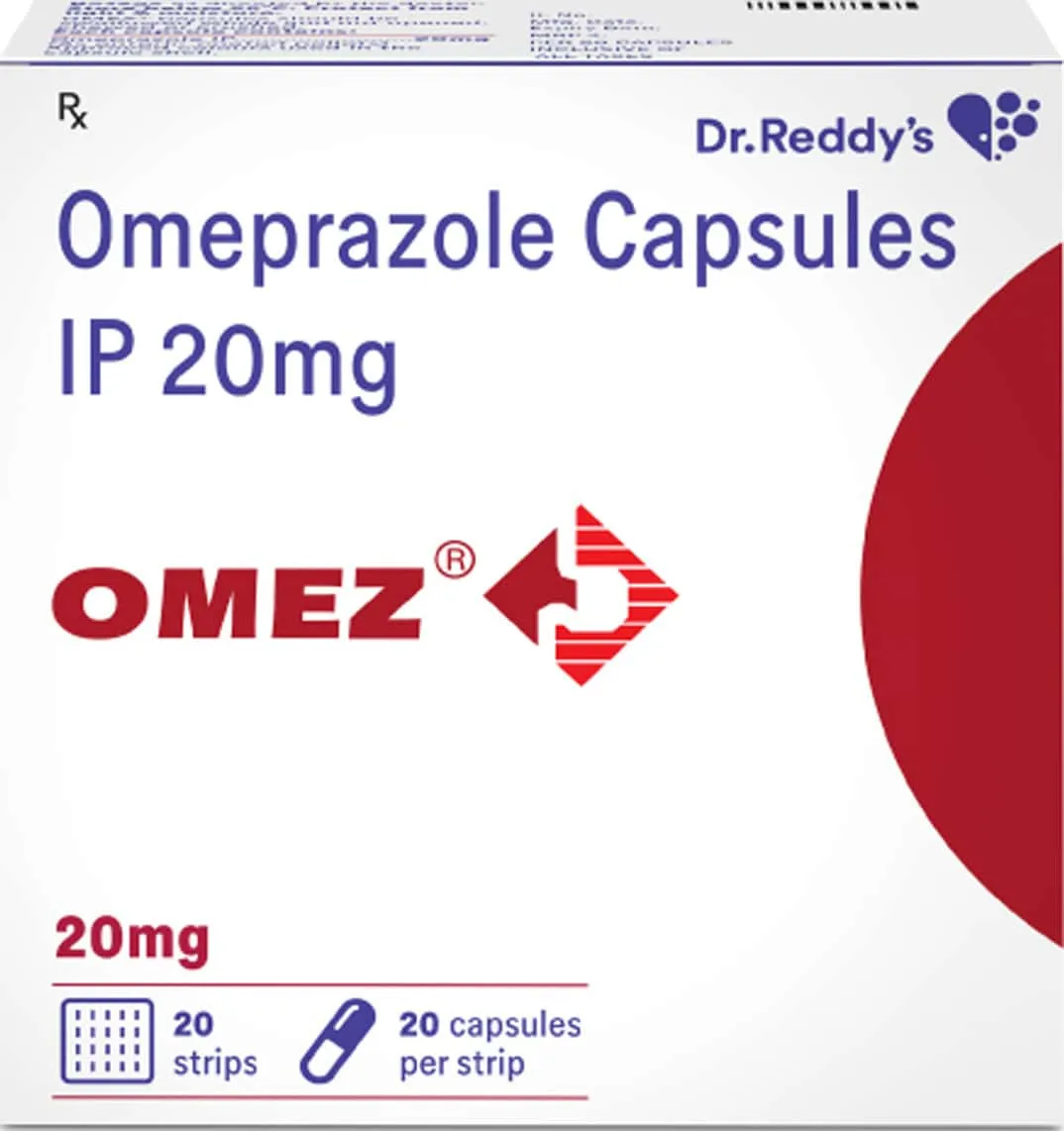 Omee Capsule 20 mg Omeprazole by Cipla medicine pack