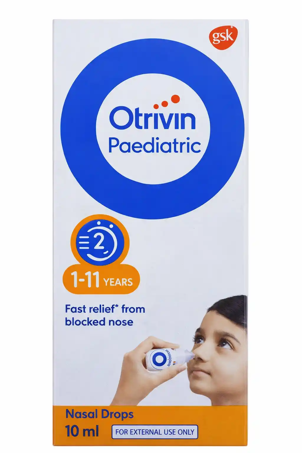 Otrivin Paediatric 0.05% w/v Nasal Drops for Fast Relief from Blocked Nose