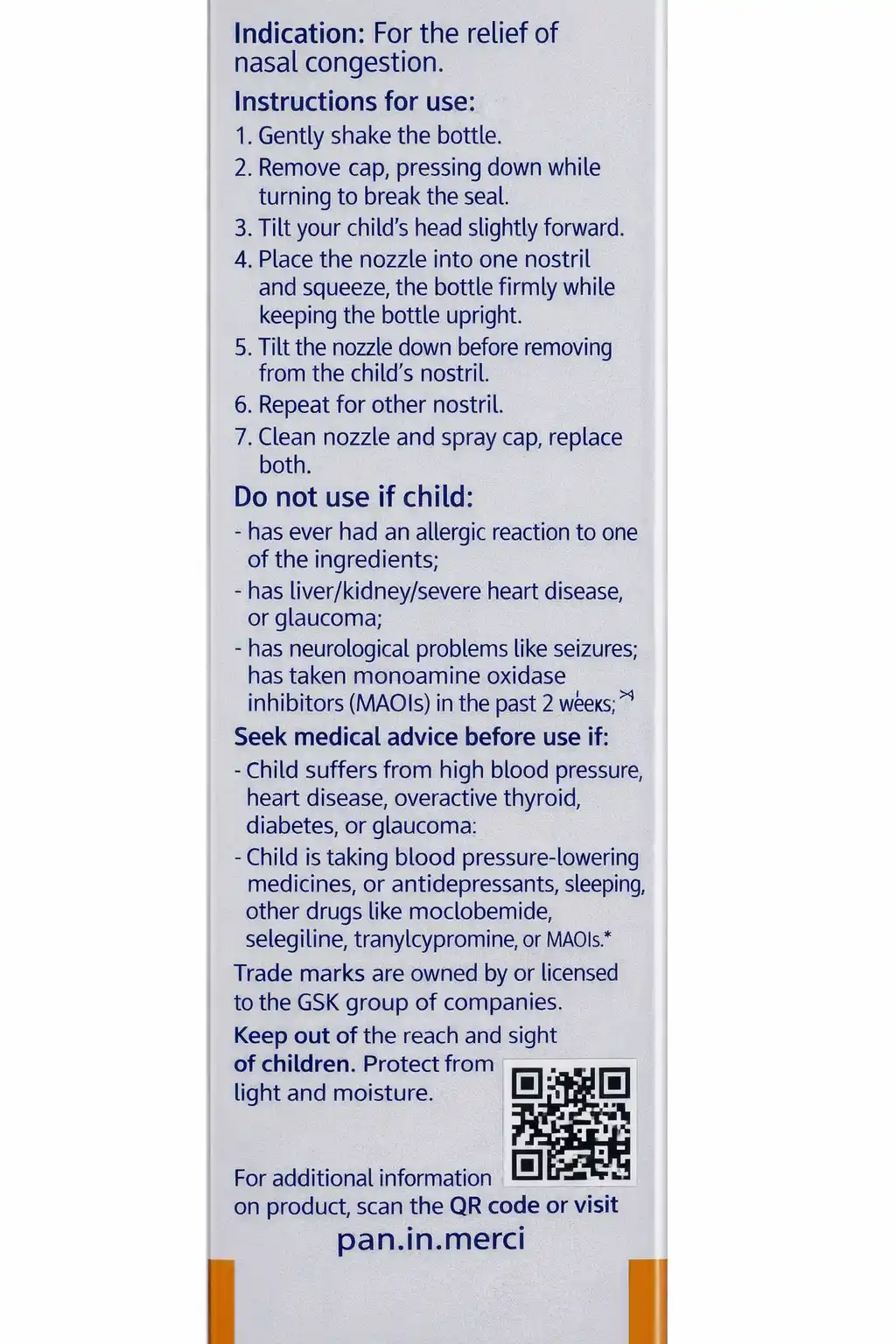 Otrivin Paediatric 0.05% w/v Nasal Drops for Fast Relief from Blocked Nose