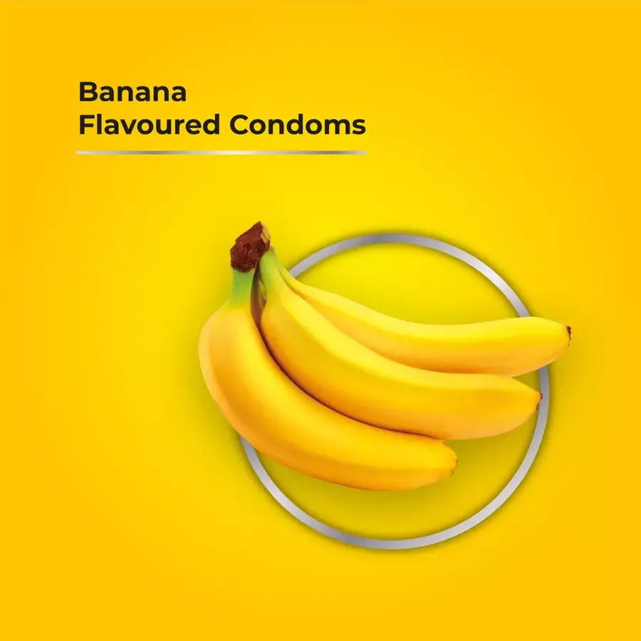 Skore Banana Flavoured Condom with 1500+ Dots - 10 pack