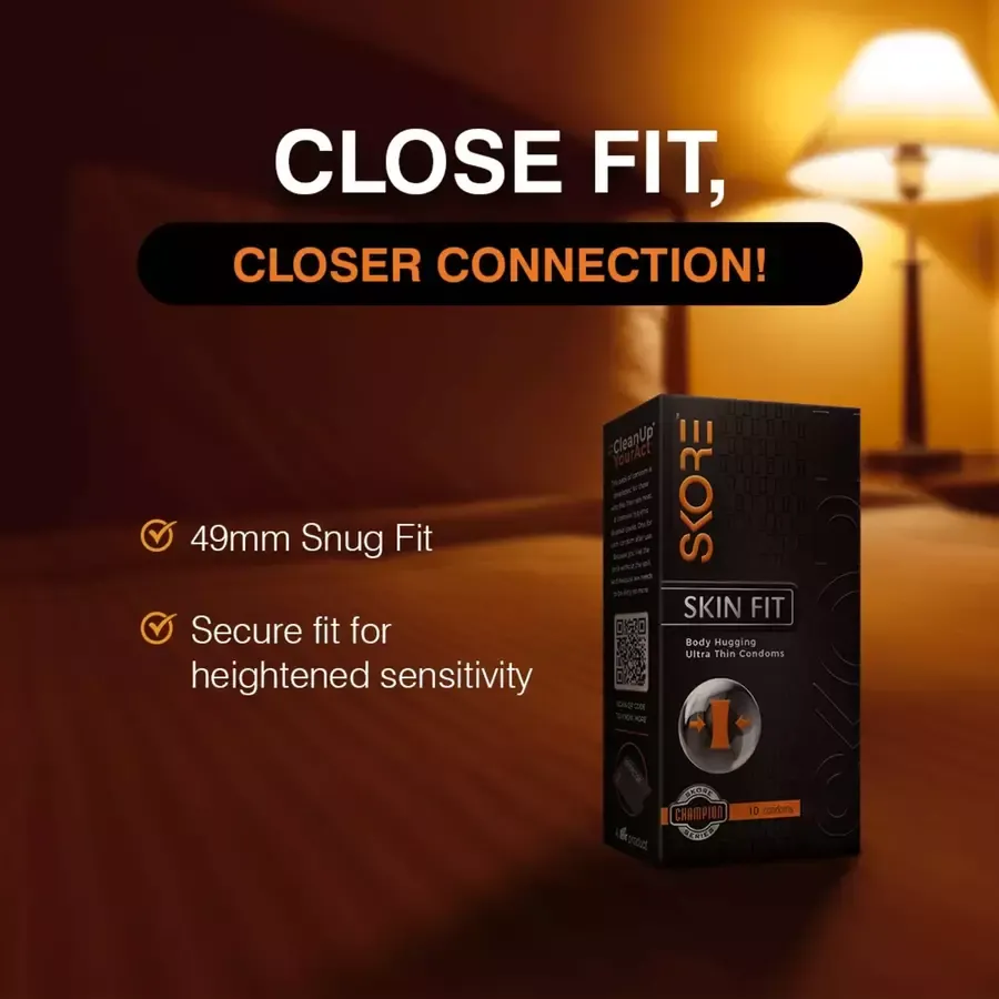 Skore Skinfit Ultra Thin condoms 10 pack with disposal pouches