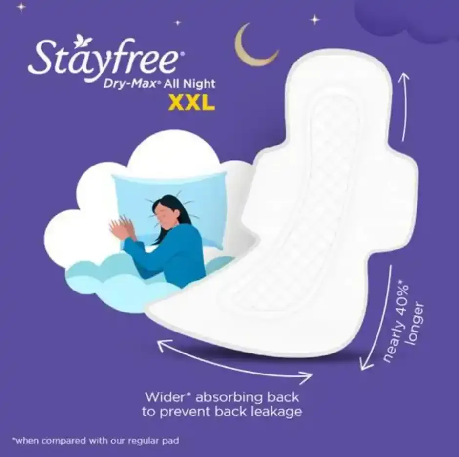 Stayfree Dry Max All Nights Ultra Dry Sanitary Pads XXL 7 pcs pack