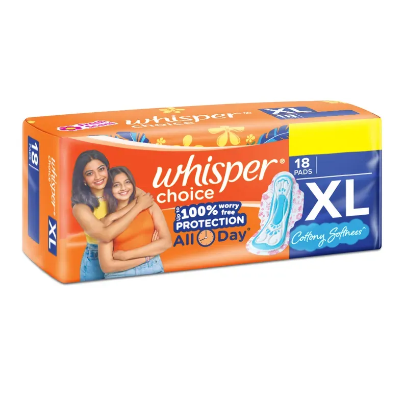 Whisper Choice Wings XL Sanitary Pads 18 Count Pack