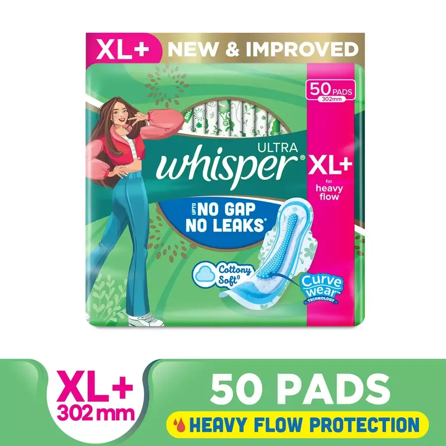 Whisper Ultra Clean Sanitary Pads for Women - 50 pads pack