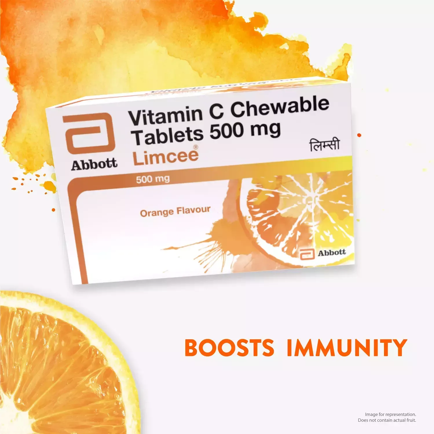 Limcee Vitamin C 500mg Chewable Tablet | Flavour Orange