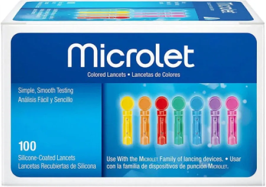 Microlet Colored Lancet (Only Lancets) | Silicone-coated | Diabetes Monitoring Devices