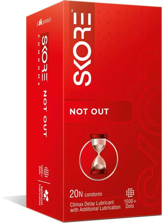Skore Not Out Dotted Condoms- 20 pcs