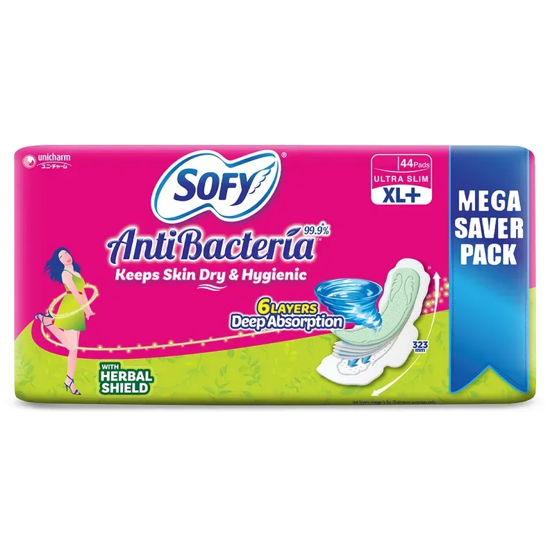 Sofy Anti Bacteria Sanitary Pads Ultra Slim XXL Size- 44 pcs