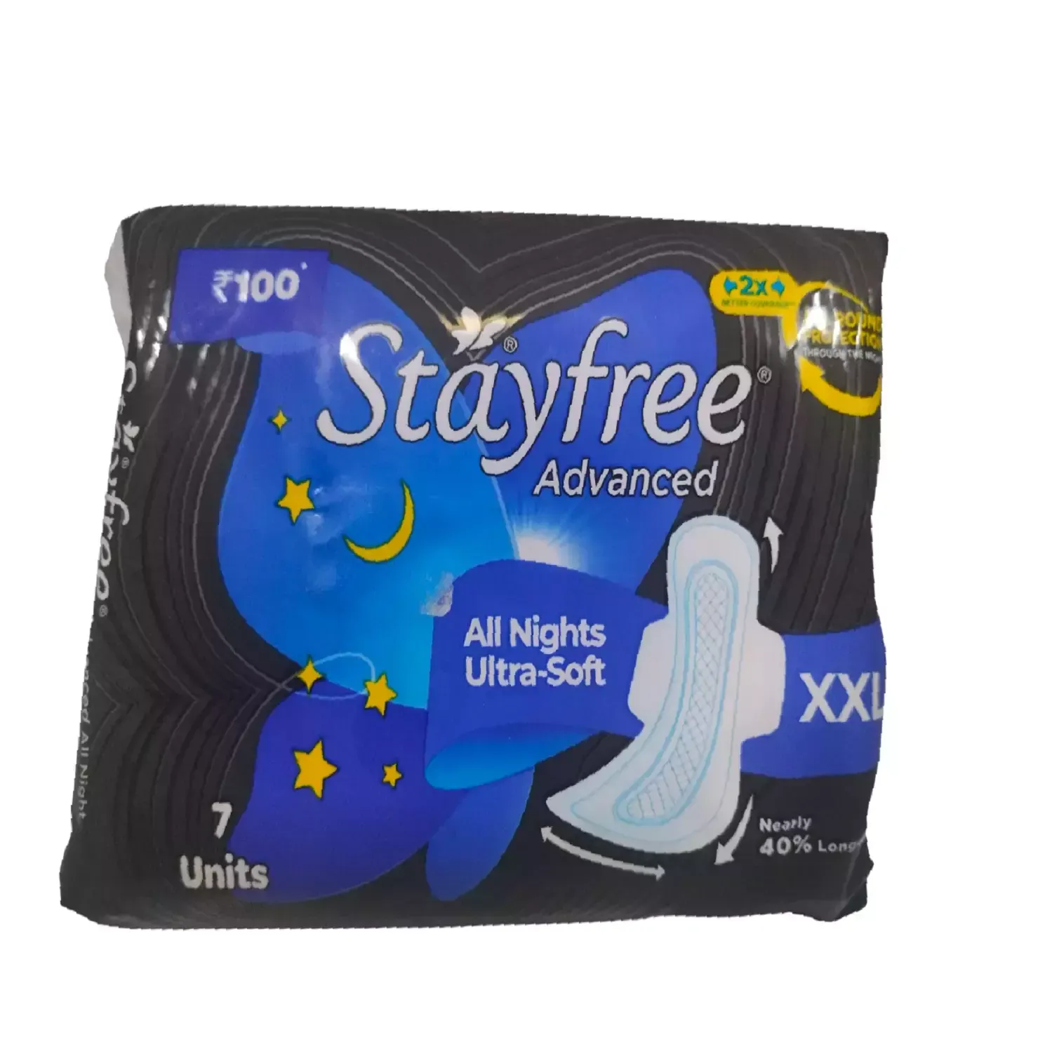 Stayfree Advanced All Nights Ultra Soft Sanitary Pads Xxl Size- 7 pcs