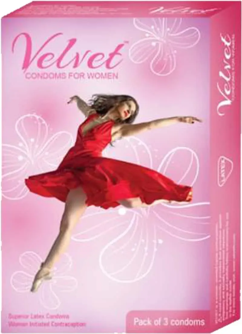 VELVET CONDOMS FOR FEMALE- 3 pcs