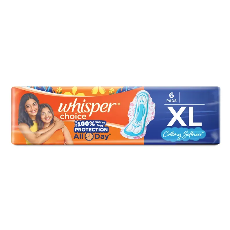 Whisper Choice Wings Sanitary Pads XL Size- 6 pcs